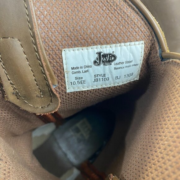 Justin Brown Leather Western, Cowboy  Boots JB1100 Mens Size 10.5  EE main image 10